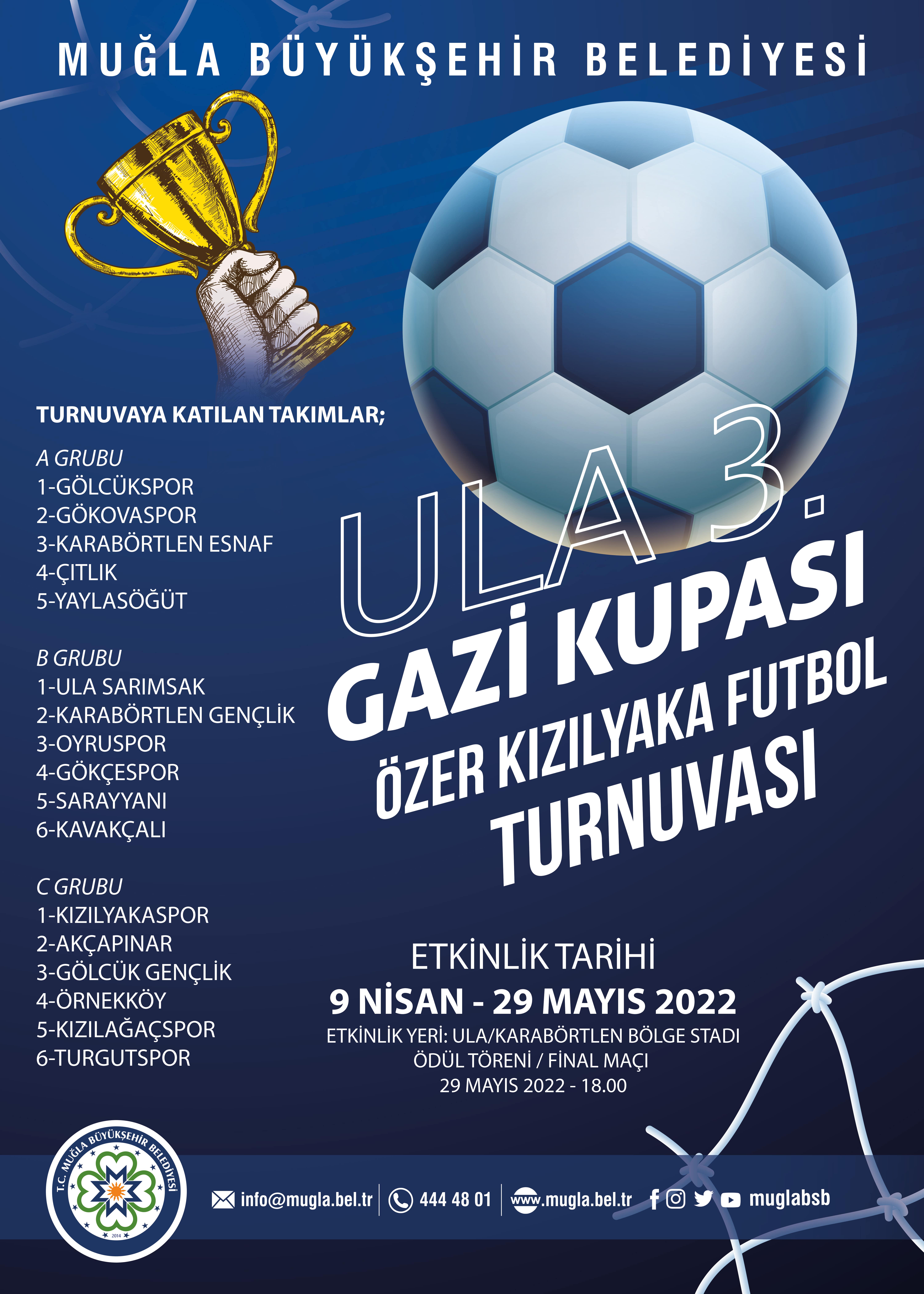 Ula 3. Gazi Kupası Özer Kızılyaka Futbol Turnuvası 